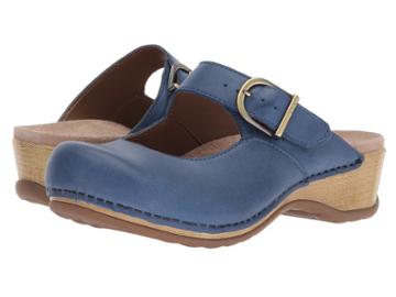 Dansko Martina (blue Burnished Nappa) Women's Clog Shoes