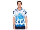 Bugatchi Short Sleeve Three-button Knit Polo (classic Blue) Men's Clothing