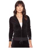 Juicy Couture Fairfax Velour Jacket (pitch Black) Women's Coat