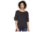 Dylan By True Grit Soft Slub Ruffle Short Sleeve Tee (black) Women's T Shirt