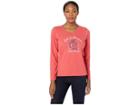 Life Is Good Let It Snow Home Crusher Long Sleeve Vee (americana Red) Women's T Shirt