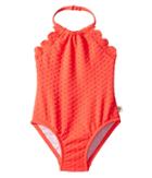 Kate Spade New York Kids Scalloped One-piece (infant) (surprise Coral) Girl's Jumpsuit & Rompers One Piece