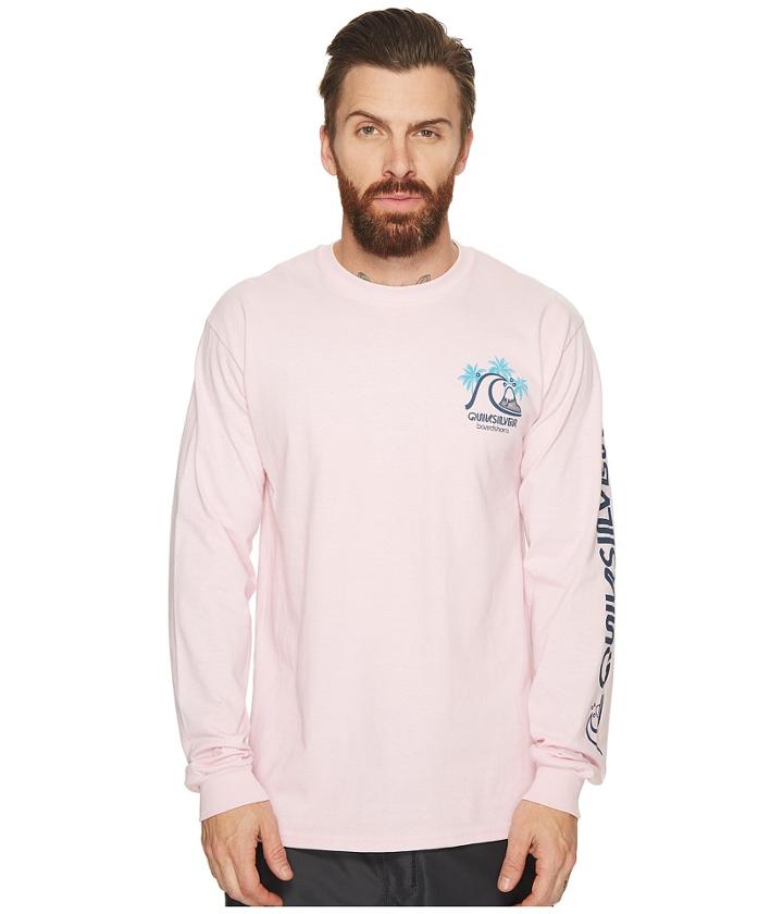 Quiksilver Quik Tropics Long Sleeve Shirt (pink) Men's Long Sleeve Pullover