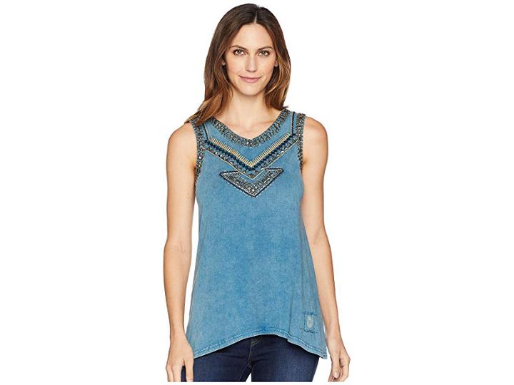 Double D Ranchwear Southern Nights Tank Top (tattoo Ink) Women's Sleeveless