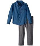 Hudson Kids Two-piece Denim Shirt W/ Twill Jogger Pants Set (toddler) (smog) Boy's Active Sets