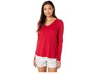 Jockey Long Sleeve Top (festive Red) Women's Pajama