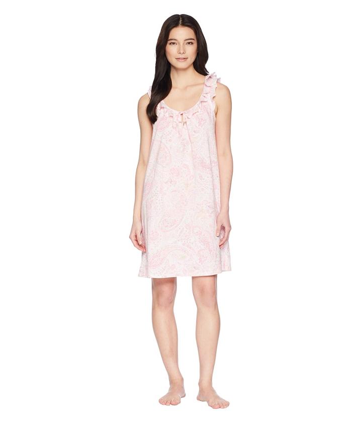 Lauren Ralph Lauren Petite Sleeveless Ruffle Gown (pink Paisley Print) Women's Sleeveless