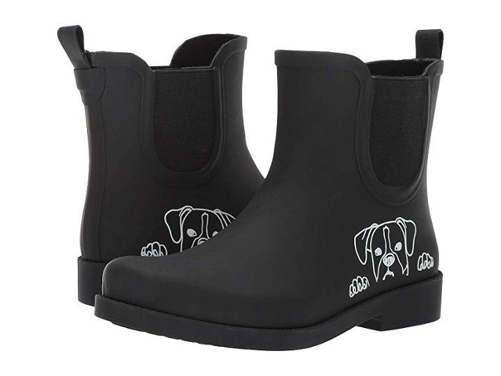 Ed Ellen Degeneres Wallita Rain Boot (black/white Dog) Women's Boots