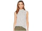 Vince Camuto Sleeveless Legacy Pinstripe Tie Neck Blouse (antique White) Women's Blouse