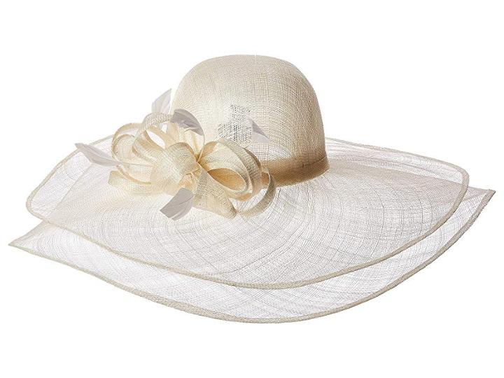 Scala Big Brim Sinamay With Self Trim (ivory) Caps