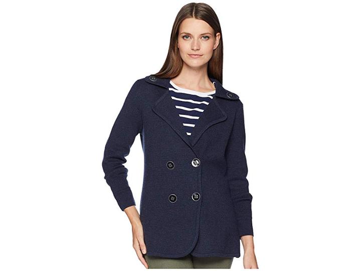 Nic+zoe Polished Peacoat Jacket (dark Indigo) Women's Coat