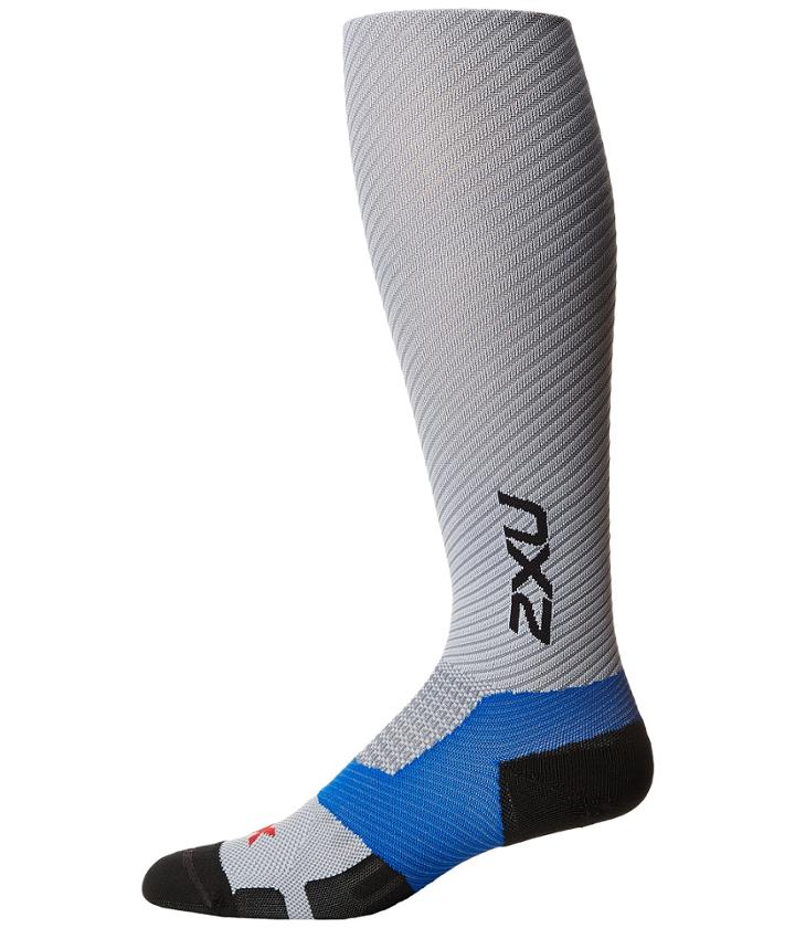 2xu Elite Lite X-lock Compression Socks (light Grey/titanium) Men's Knee High Socks Shoes