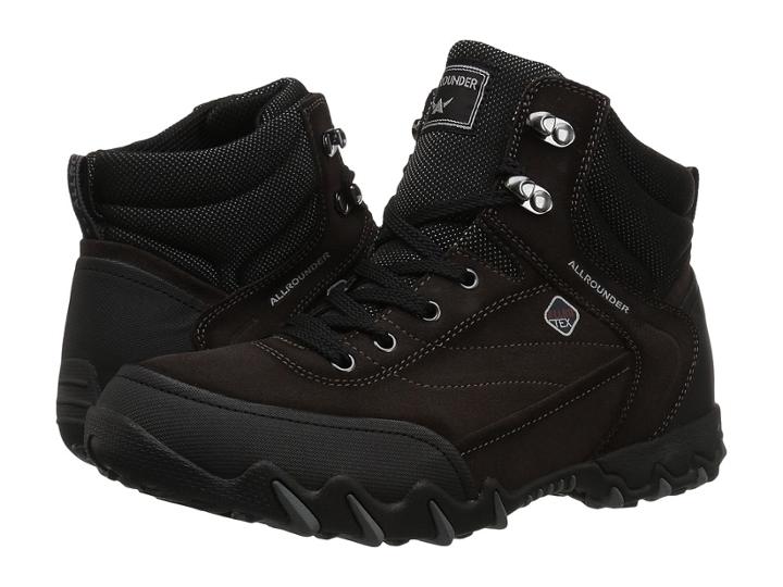 Allrounder By Mephisto Nigata Tex (black Rubber/dark Brown Suede) Women's Lace Up Casual Shoes