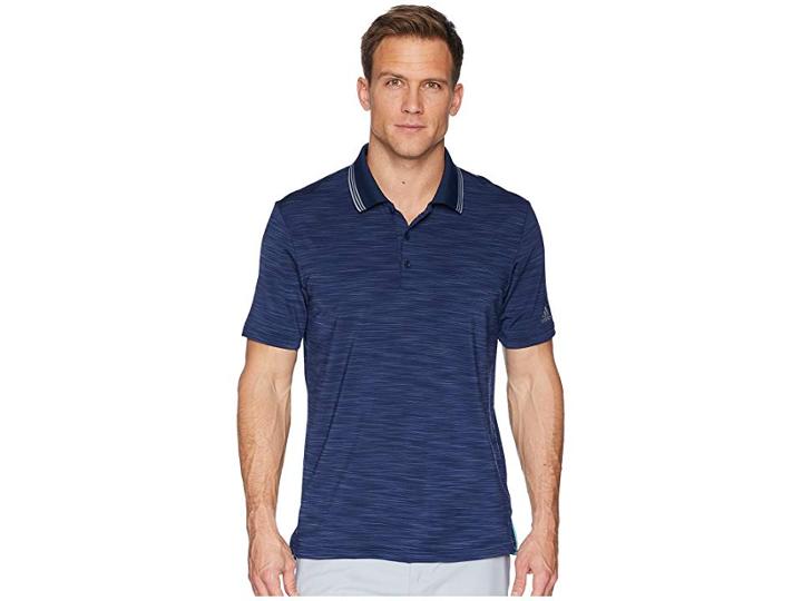 Adidas Golf Ultimate Heather Polo (collegiate Navy Heather/grey Three) Men's Clothing