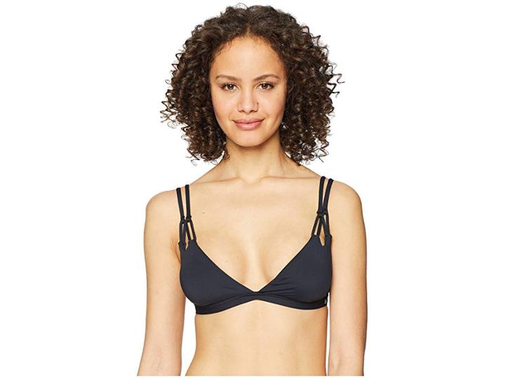 Roxy Solid Softly Love Reversible Fixed Tri Top (anthracite) Women's Swimwear