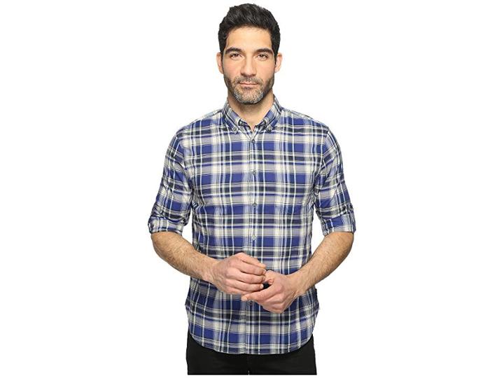 John Varvatos Star U.s.a. Mitchell Slim Fit Button Down Collar Sport Shirt W387t1b (cobalt) Men's Clothing