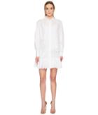 Mcq Cut Up Brod Tunic (white) Women's Blouse