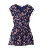 Ella Moss Girl Floral Print Chiffon Dress (big Kids) (spring Night) Girl's Dress