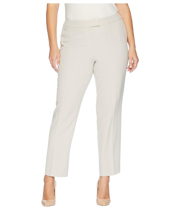 Anne Klein Plus Size Extended Tab Bowie Pants (oyster Shell) Women's Casual Pants