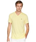 Lacoste Short Sleeve V-neck Pima Jersey Tee Shirt (yellow) Men's T Shirt