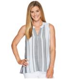 Dylan By True Grit Taylor Texture Centered Stripe Sleeveless High-low Tunic (sky) Women's Sleeveless