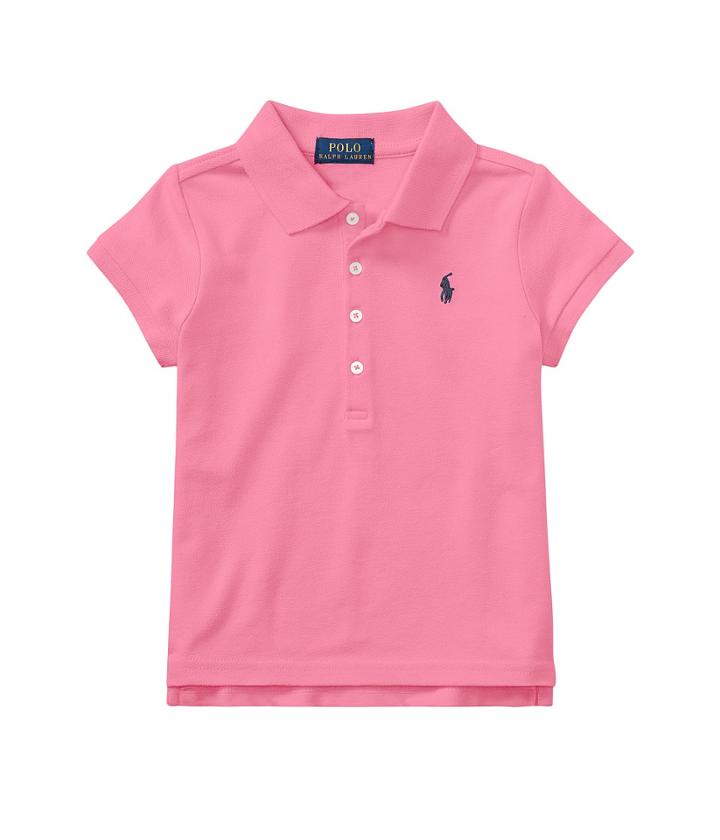 Polo Ralph Lauren Kids Short Sleeve Mesh Polo Shirt (little Kids) (baja Pink) Girl's Short Sleeve Knit