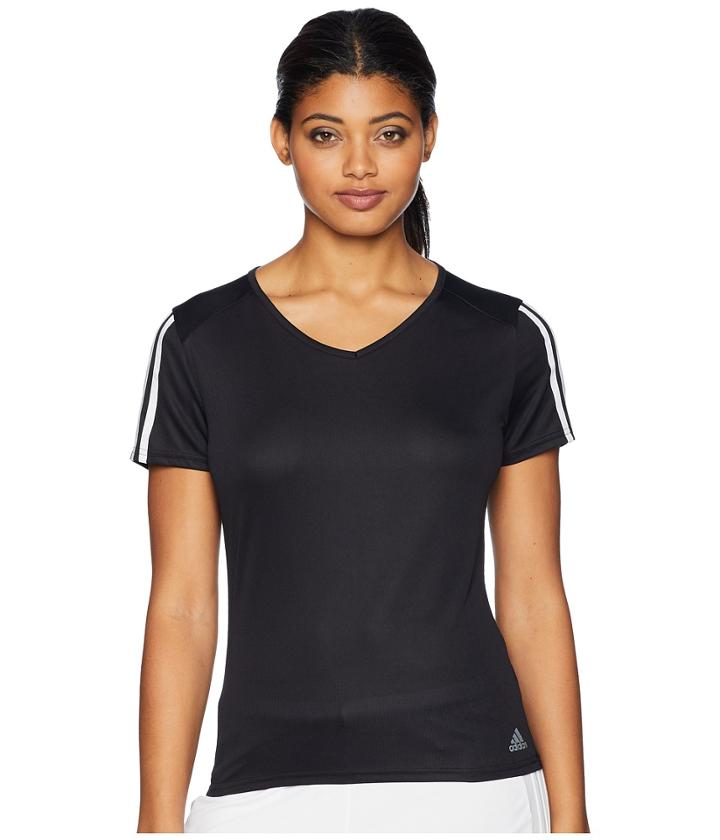 Adidas 3-stripes Run Tee (black/white) Women's T Shirt