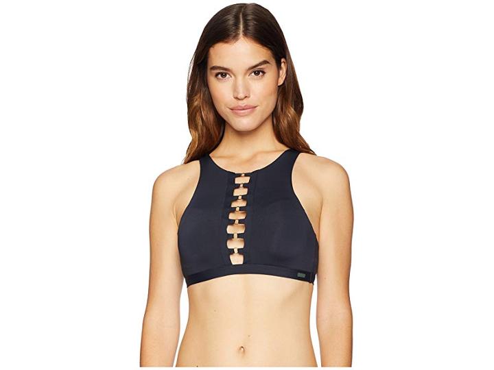 Roxy Solid Softly Love Full Crop Top (true Black) Women's Swimwear