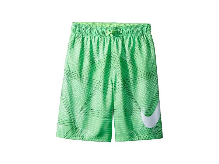 Nike Kids Flywire Line Swoosh Breaker 8 Trunks (big Kids) (green Strike) Boy's Swimwear