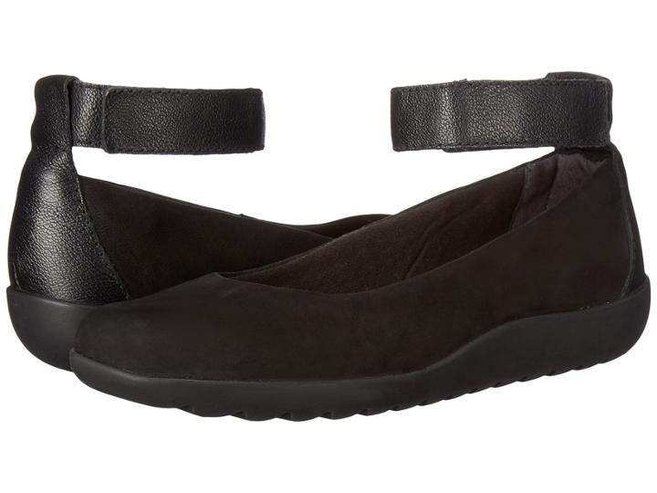 Clarks Medora Nina (black Nubuck/leather) Women's Shoes