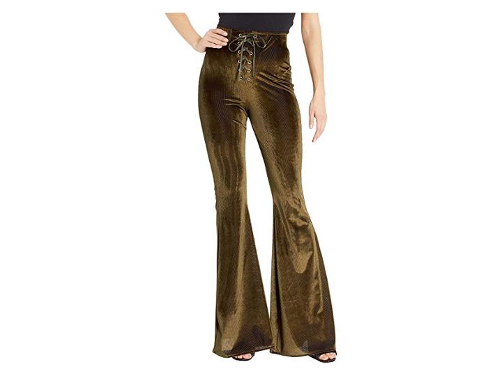 Show Me Your Mumu Cam Cam Lace-up Bells (velvet Rib Pine) Women's Casual Pants