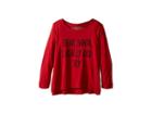 The Original Retro Brand Kids Dear Santa I Really Did Try Long Sleeve Pullover (little Kids/big Kids) (dark Red) Girl's Long Sleeve Pullover