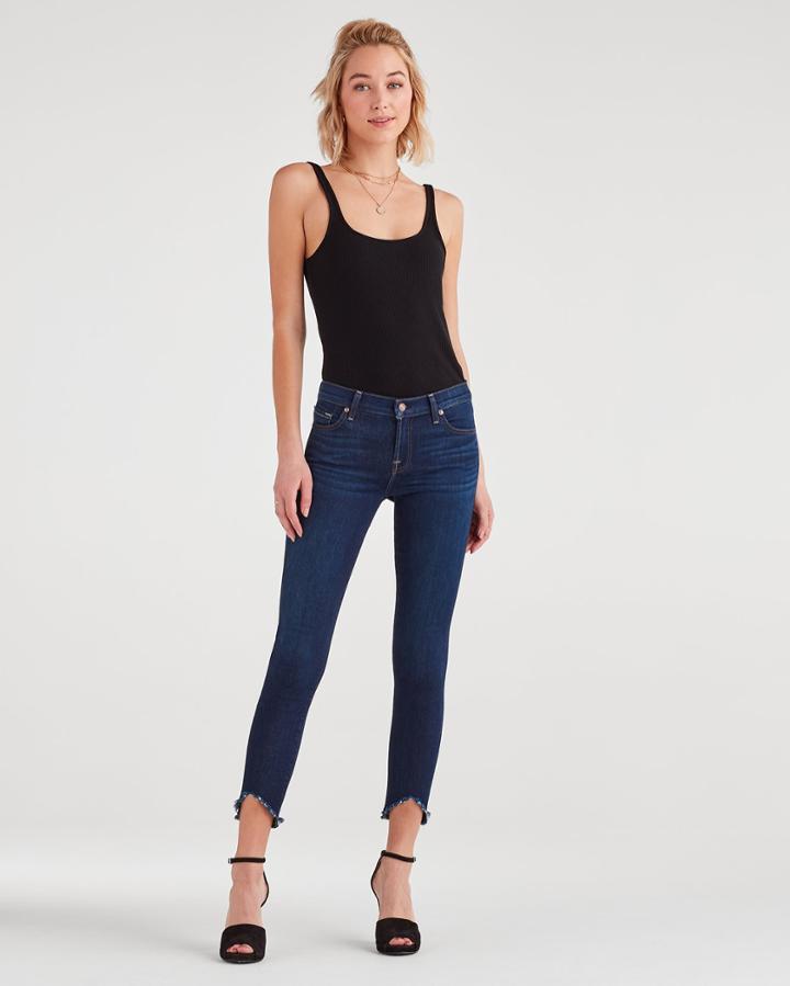 7 For All Mankind Ankle Skinny With Wave Hem In Serrano Night