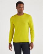 7 For All Mankind Men's Merino Wool Long Sleeve Crewneck In Bitter Absynthe