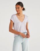 7 For All Mankind Women's V-neck Tee In Lilac Mist