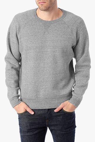 7 For All Mankind Side Panel Crewneck Sweatshirt In Heather Grey