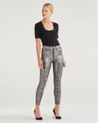 7 For All Mankind Women's High Waist Ankle Skinny In Coated Pewter Python