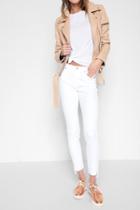 7 For All Mankind The Skinny With Step Hem In White