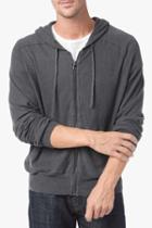 7 For All Mankind Zipper Hoodie In Grey