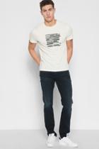 7 For All Mankind Short Sleeve Blacked Out Tee In White