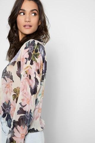 7 For All Mankind Printed Georgette Sweatshirt In Desert Garden