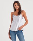 7 For All Mankind Cowl Neck Tank In Silver