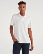 7 For All Mankind Men's Emblem Two Button Polo In Pigment White