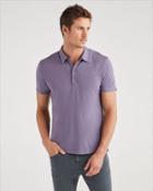 7 For All Mankind Men's Short Sleeve Polo In Purple Ash