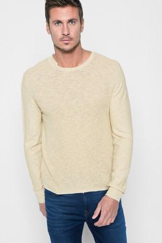 7 For All Mankind Start And Stop Sweater In Ecru