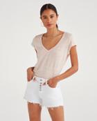 7 For All Mankind Women's V-neck Tee In Pink Sunrise