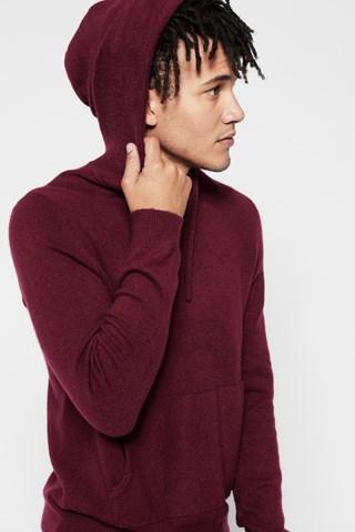 7 For All Mankind Pullover Sweater Hoodie In Port Wine