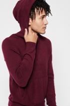 7 For All Mankind Pullover Sweater Hoodie In Port Wine