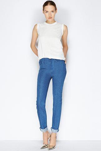 Giambattista Valli X 7 For All Mankind: High Waist Straight In Light Indigo
