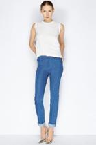 Giambattista Valli X 7 For All Mankind: High Waist Straight In Light Indigo